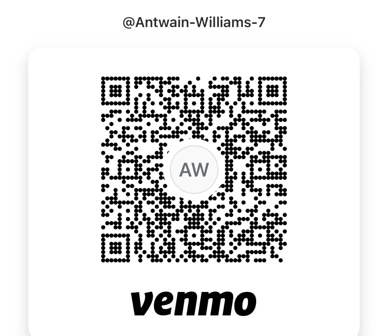 Venmo QR code for @Antwain-Williams-7