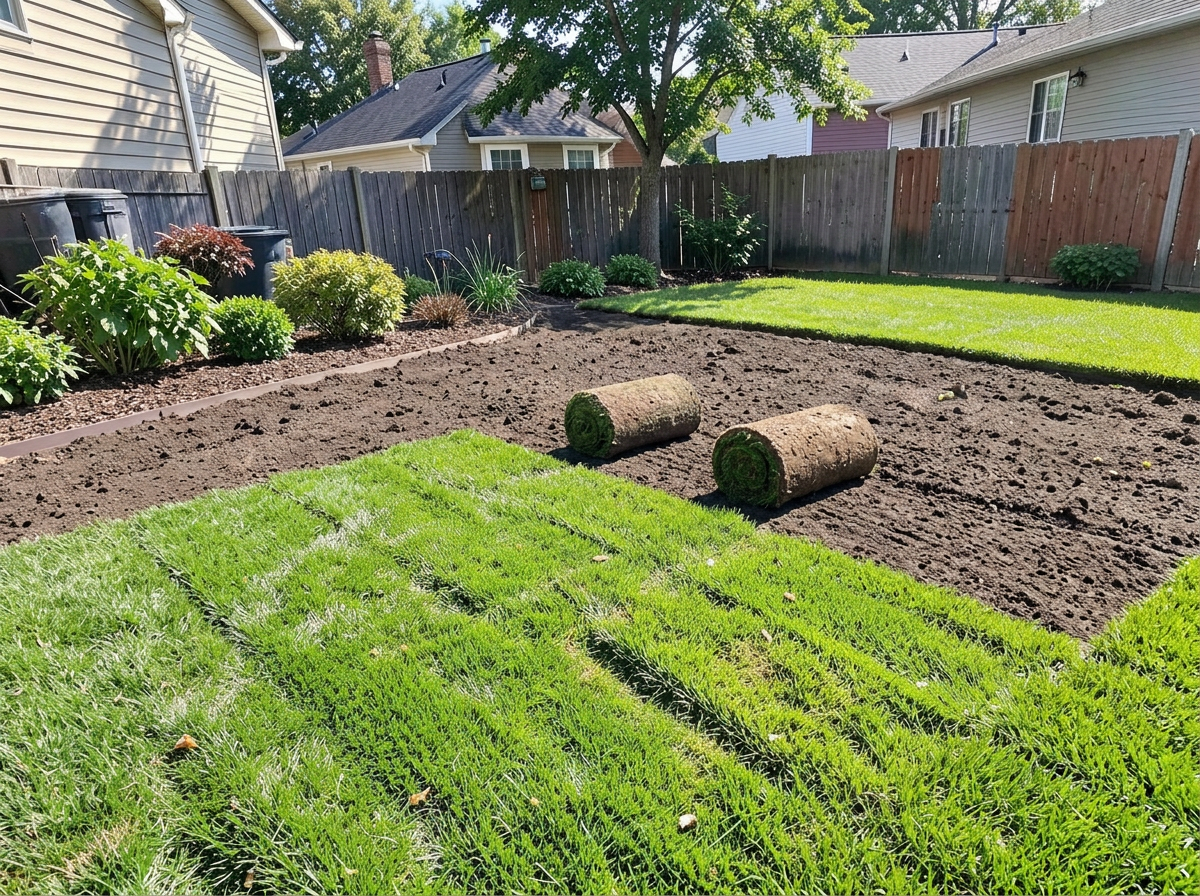New sod lawn